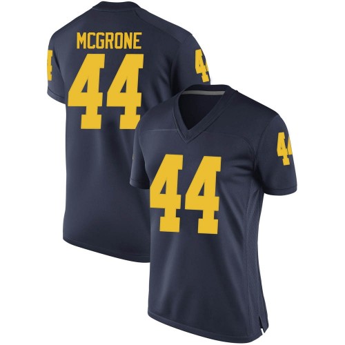 Cameron McGrone Michigan Wolverines Women's NCAA #44 Navy Replica Brand Jordan College Stitched Football Jersey FJW0354KS